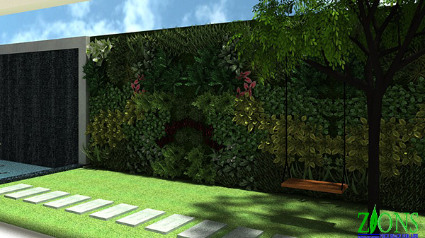 Thiết kế tường cây sân vườn
