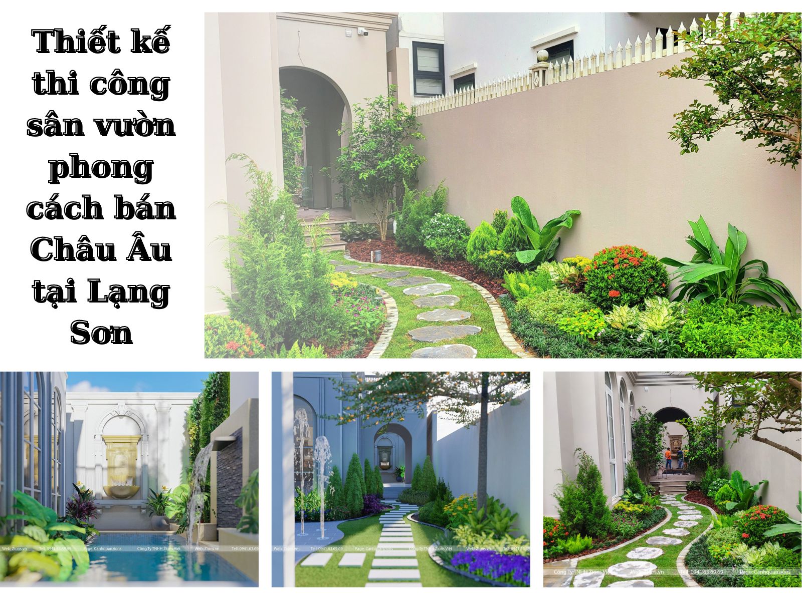 Thiết kế thi công sân vườn phong cách bán Châu Âu tại Lạng Sơn