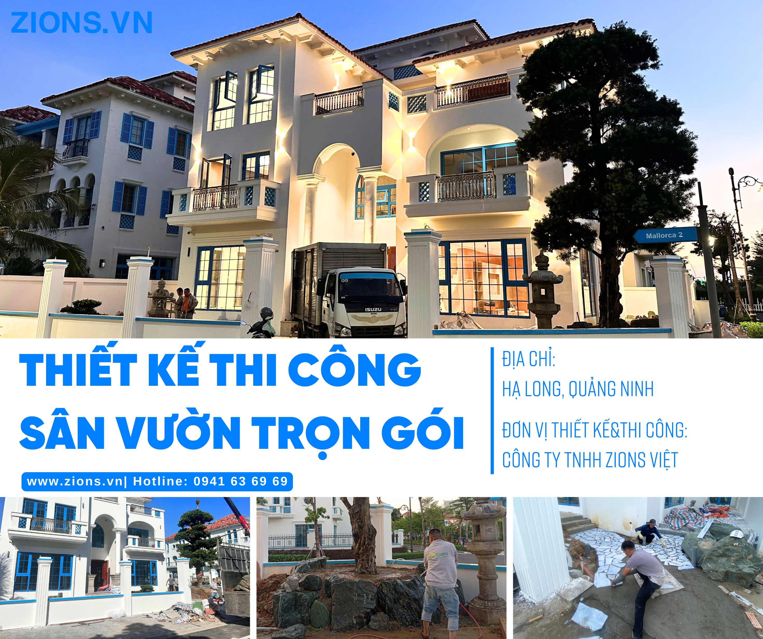 THIẾT KẾ THI CÔNG SÂN VƯỜN BIỆT THỰ TẠI HẠ LONG