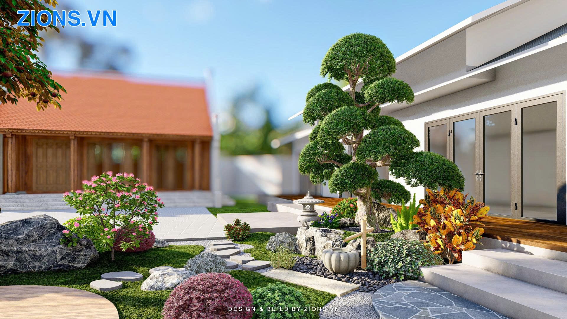Thiết kế thi công sân vườn nhà thờ họ tại Bắc Giang