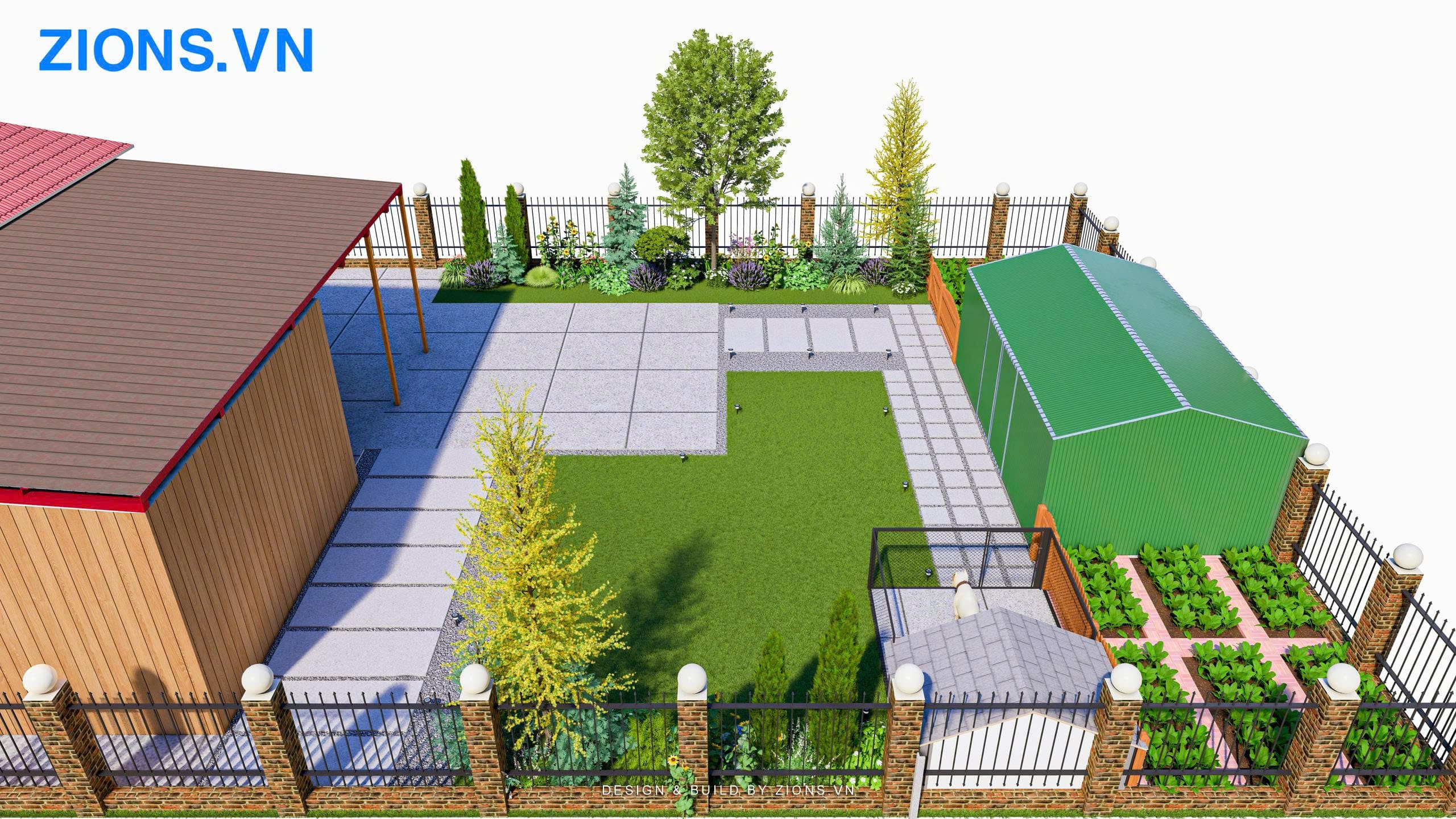 Thiết kế sân vườn biệt thự tại Úc 