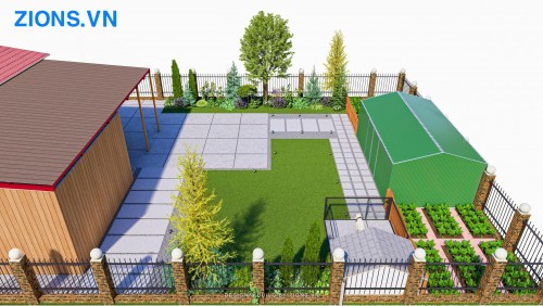 Thiết kế sân vườn biệt thự tại Úc 