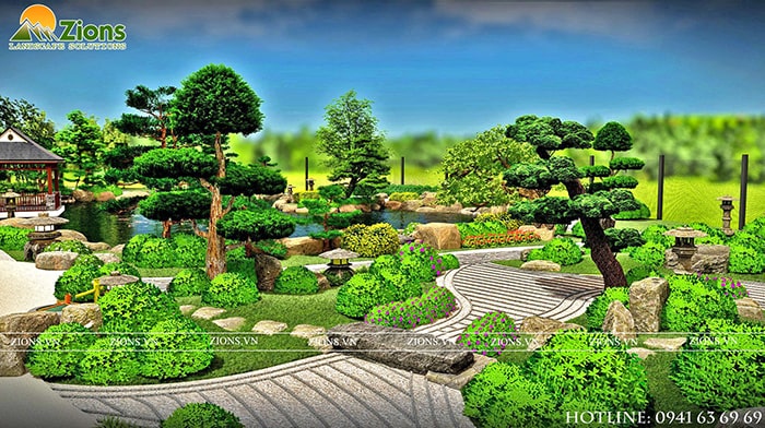 thiết kế sân sân vườn Nhật