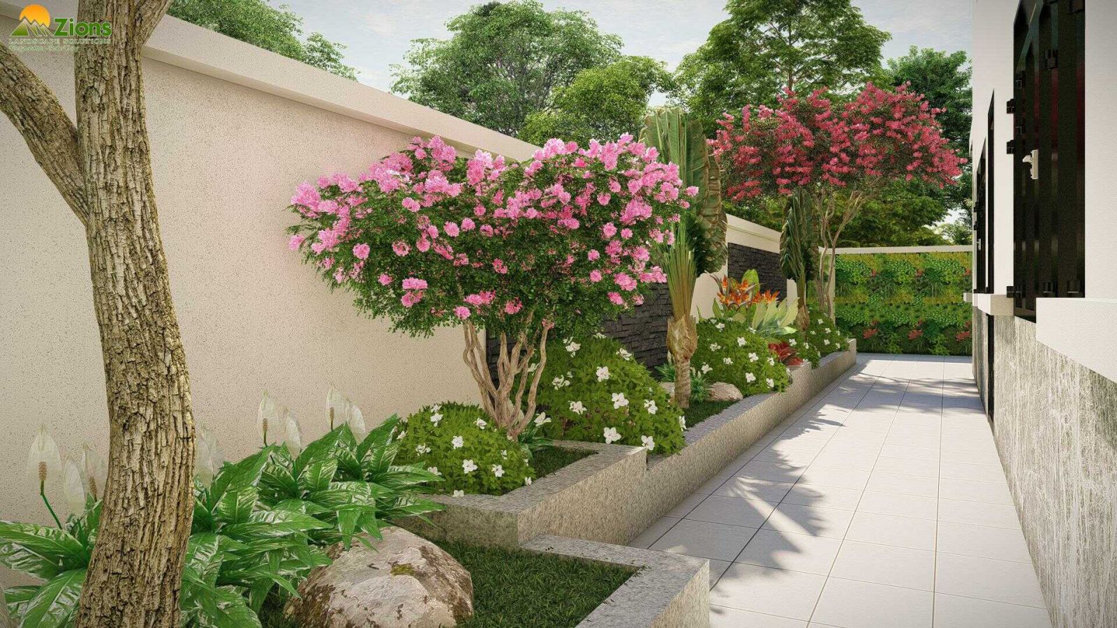 Thiết kế sân vườn biệt thự tại Ninh Bình