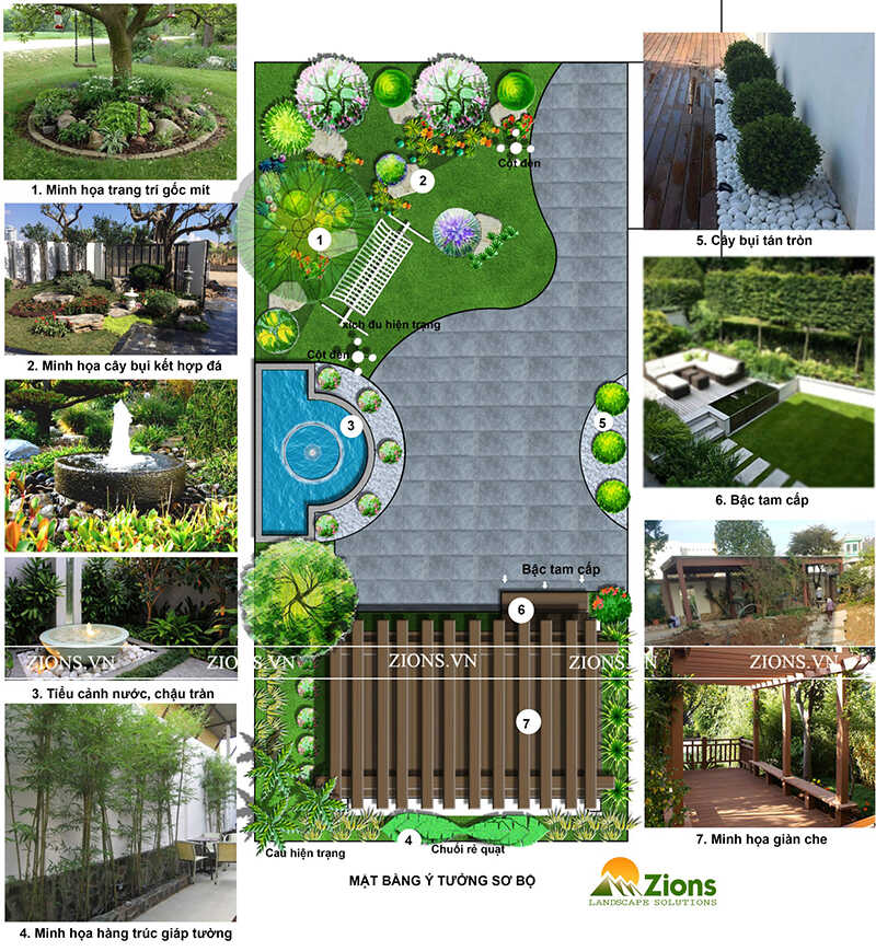 Thiết kế sân vườn biệt thự Long Biên, Hà Nội