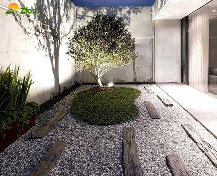 sân vườn biệt thự hiện đại tối giản