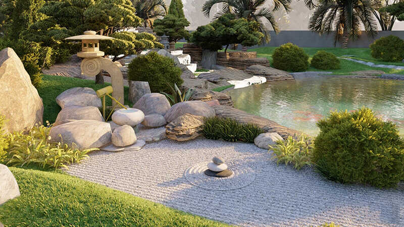 Thiết kế thi công sân vườn Nhật Bản