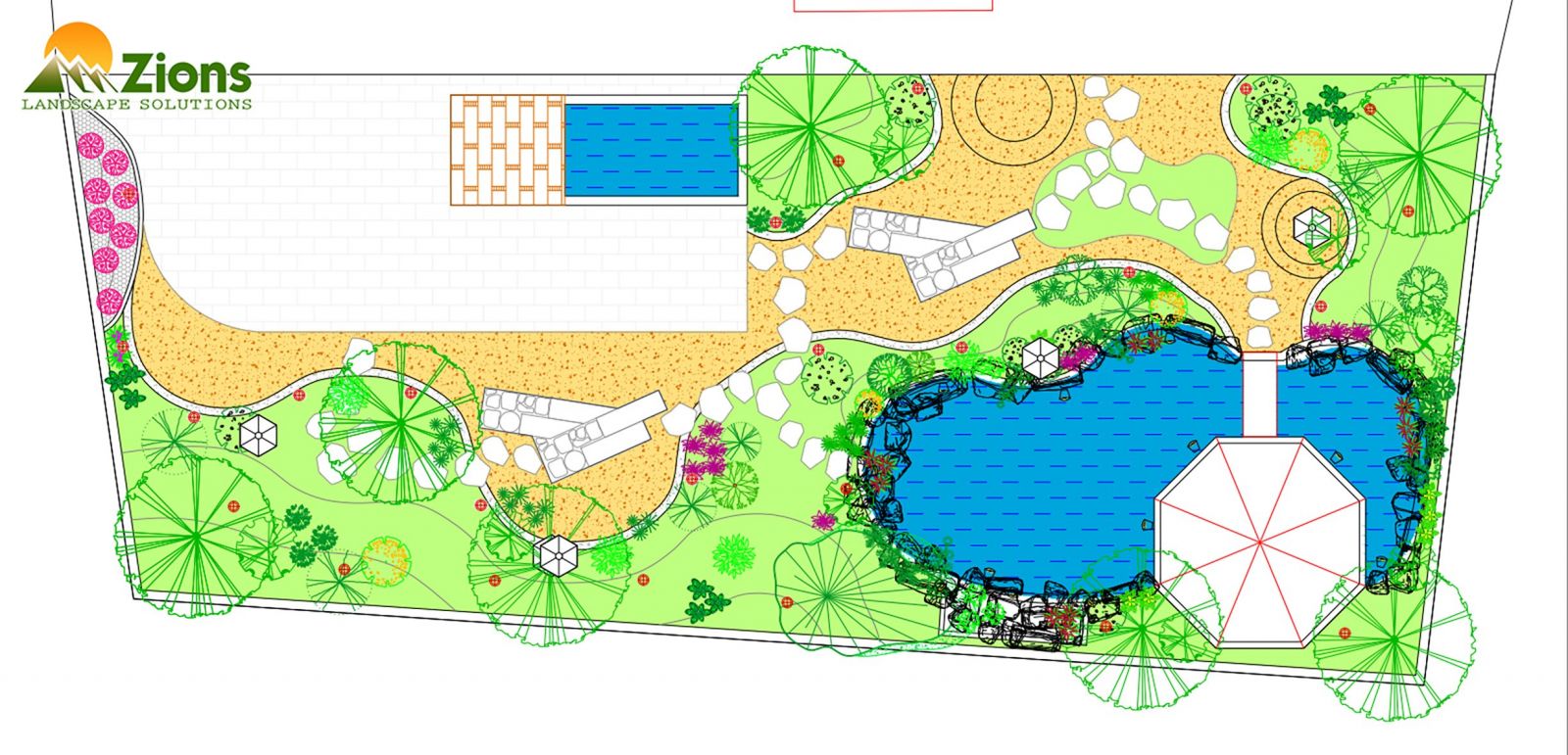 Mặt bằng sơ bộ thiết kế sân vườn tại An Giang - Zions