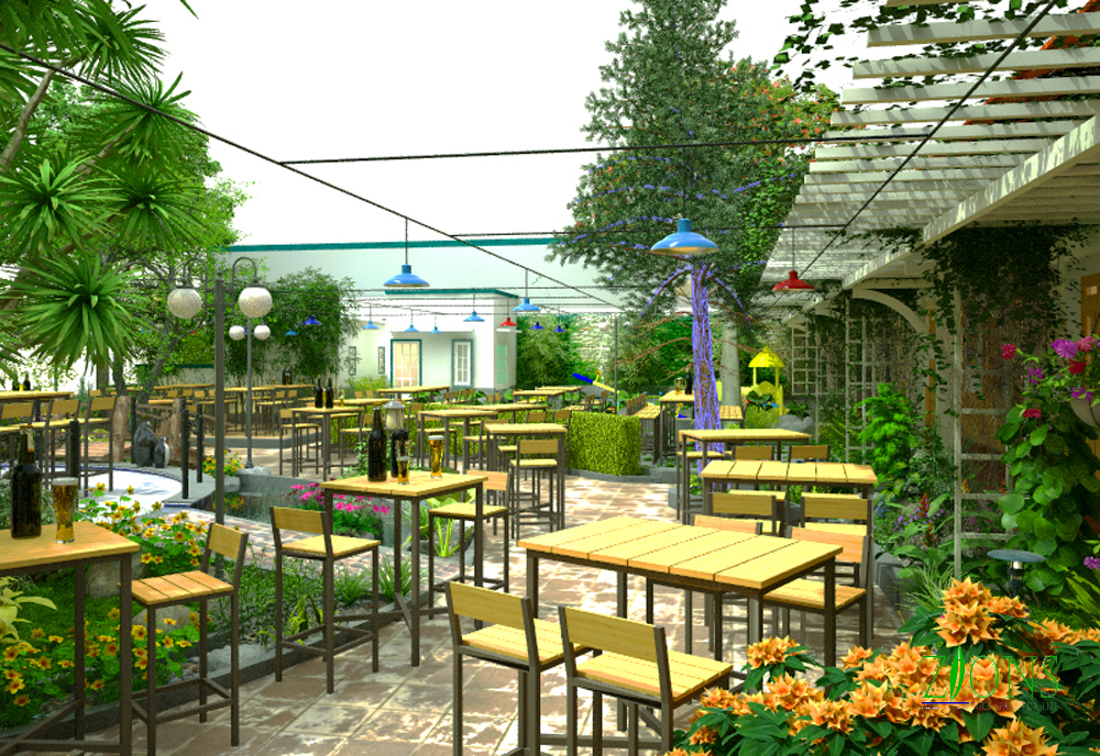 Thiết kế và thi công nhà hàng sân vườn đẹp tại Hà Nội