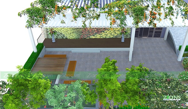 Thiết kế thi công vườn mái tại trường học Blue Sky Academy - Nghệ An 