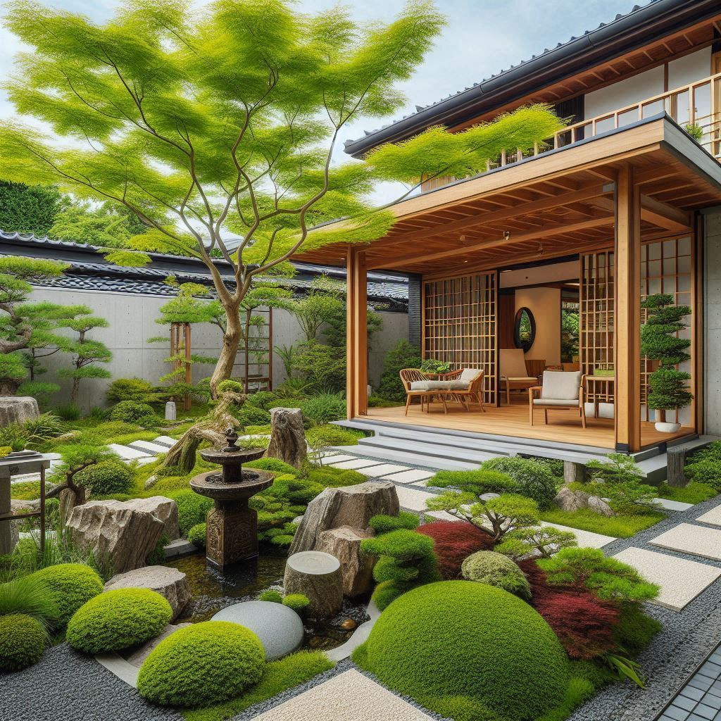Mẫu thiết kế sân vườn Nhật Bản biệt thự