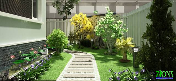 Thiết kế sân vườn hiện đại 