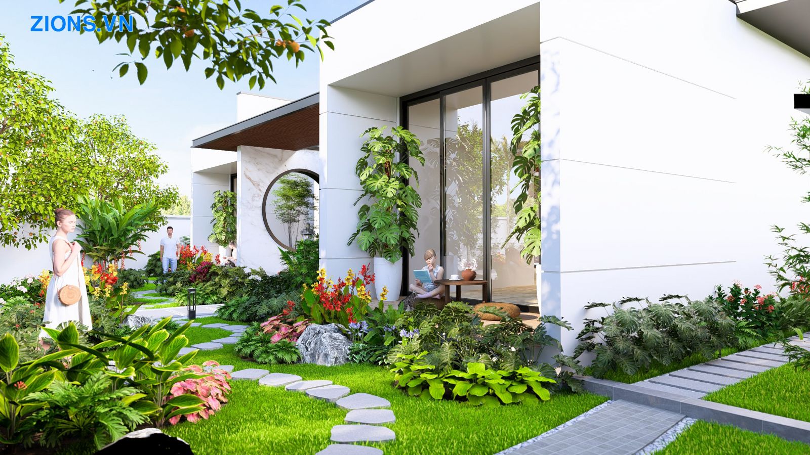 thiết kế sân vườn