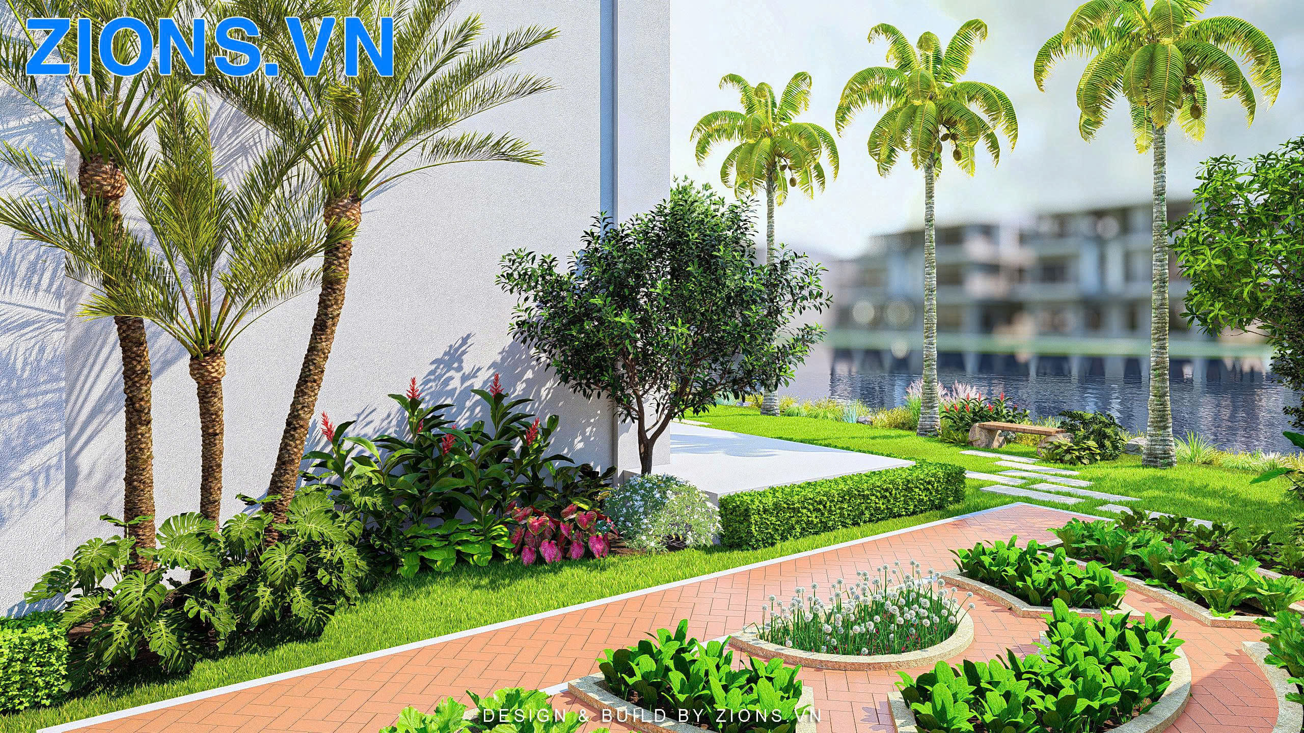 Thiết kế thi công sân vườn biệt thự Vinhomes Bằng Lăng 