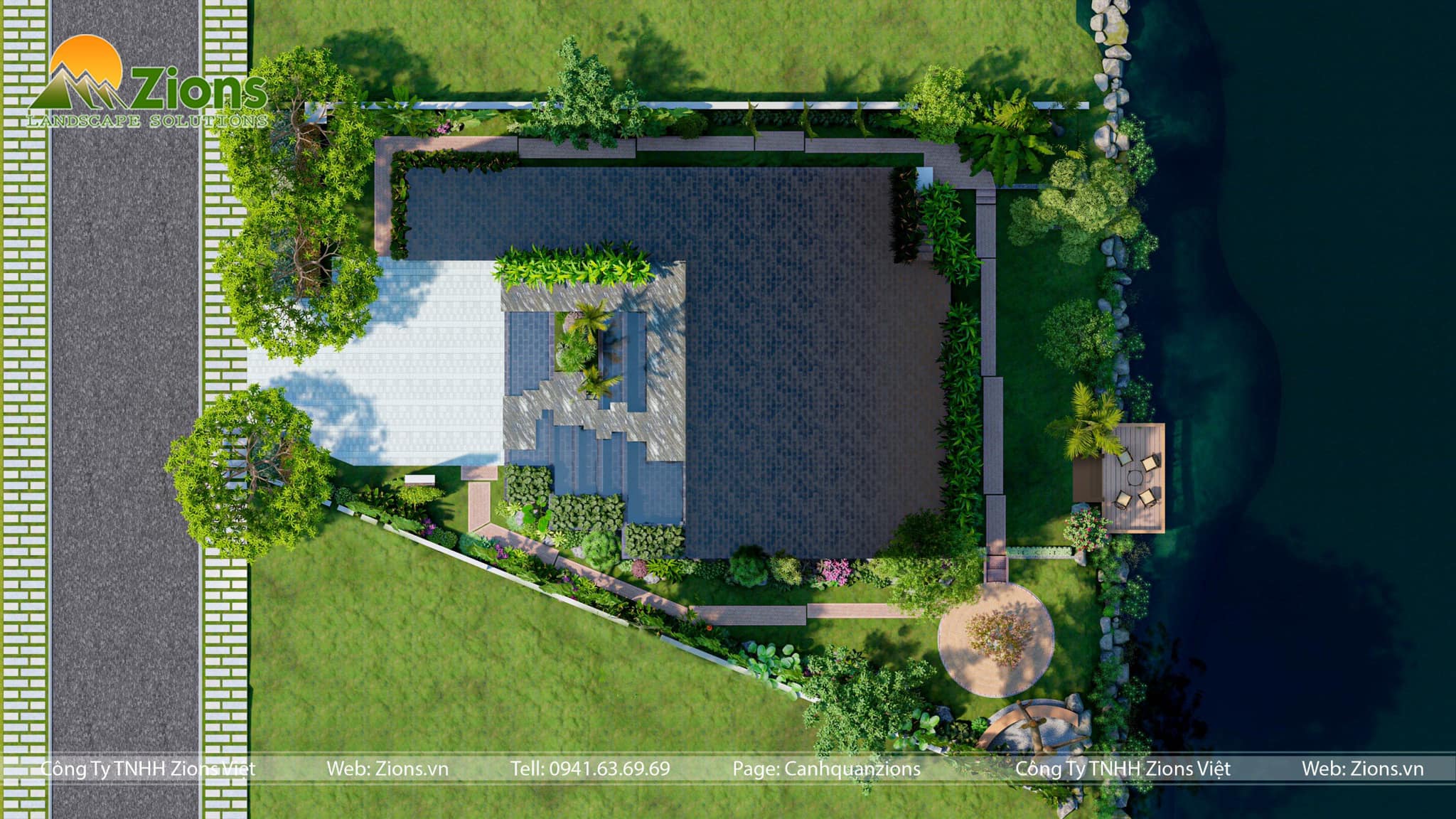 Thiết kế sân vườn biệt thự đảo Ecopark | Design by Zion's