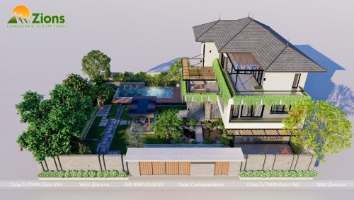Thiết Kế Sân Vườn Biệt Thự Hài Hòa Với Phong Thủy Thịnh Vượng Cho Chủ Nhà Sinh Năm 1984
