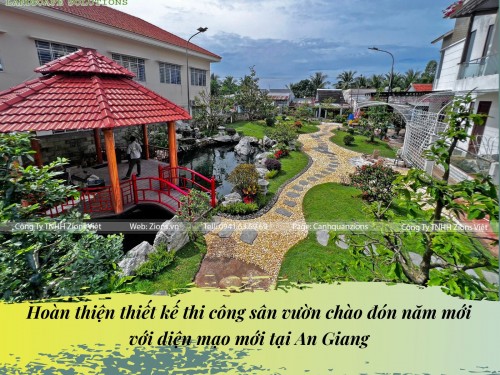 Hoàn thiện thiết kế thi công sân vườn chào đón năm mới với diện mạo mới tại An Giang